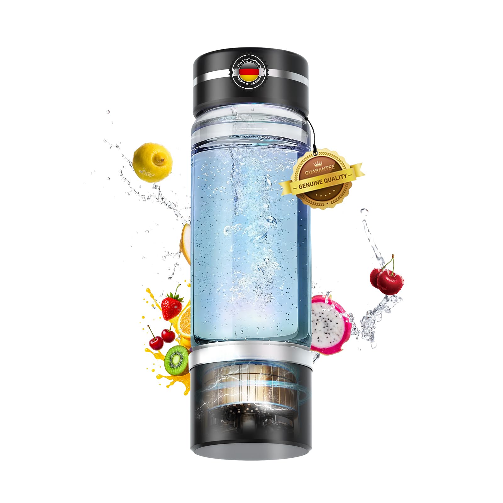 Upgrade Wasserstoff Wasserflasche 4000PPB【Nr.1 Doppelter Wasserstoffgehalt】Hydrogen Water Bottle Mit TOP SPE PEM-Technik, Wasseraufbereitung in 3 Minuten Smart