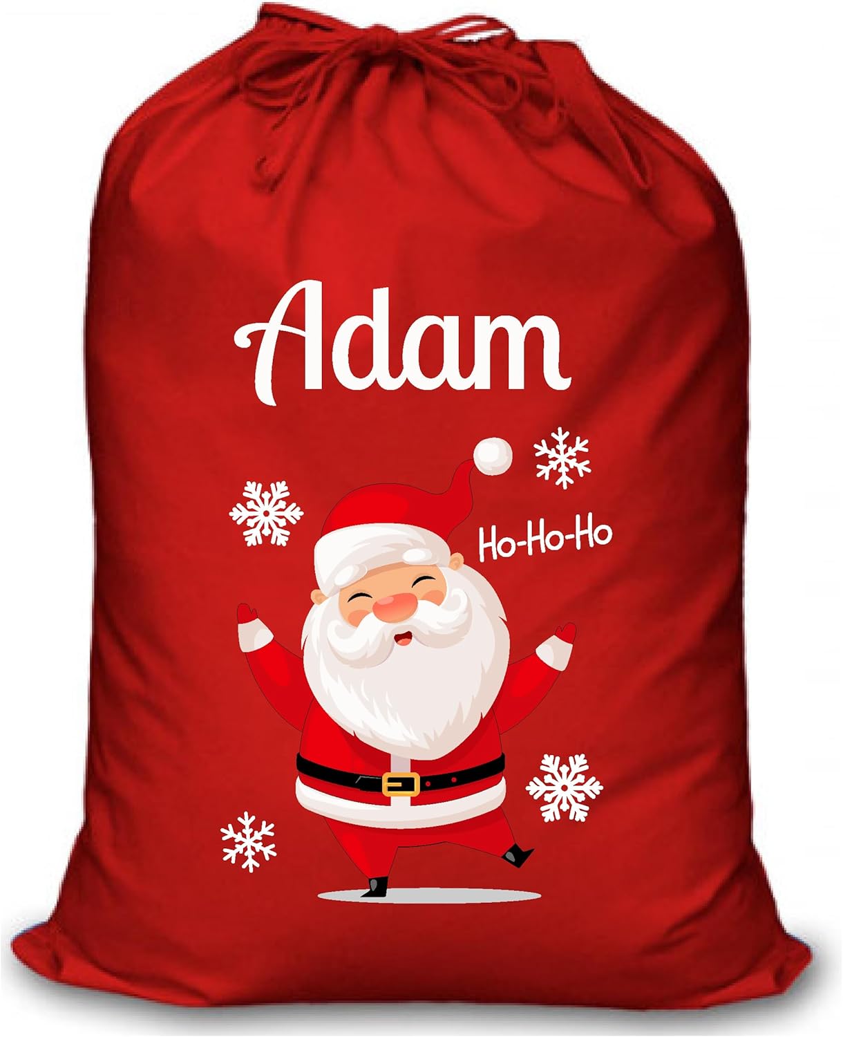 Personalised Christmas Sack Santa Reindeer Red Sack Custom Name Santa