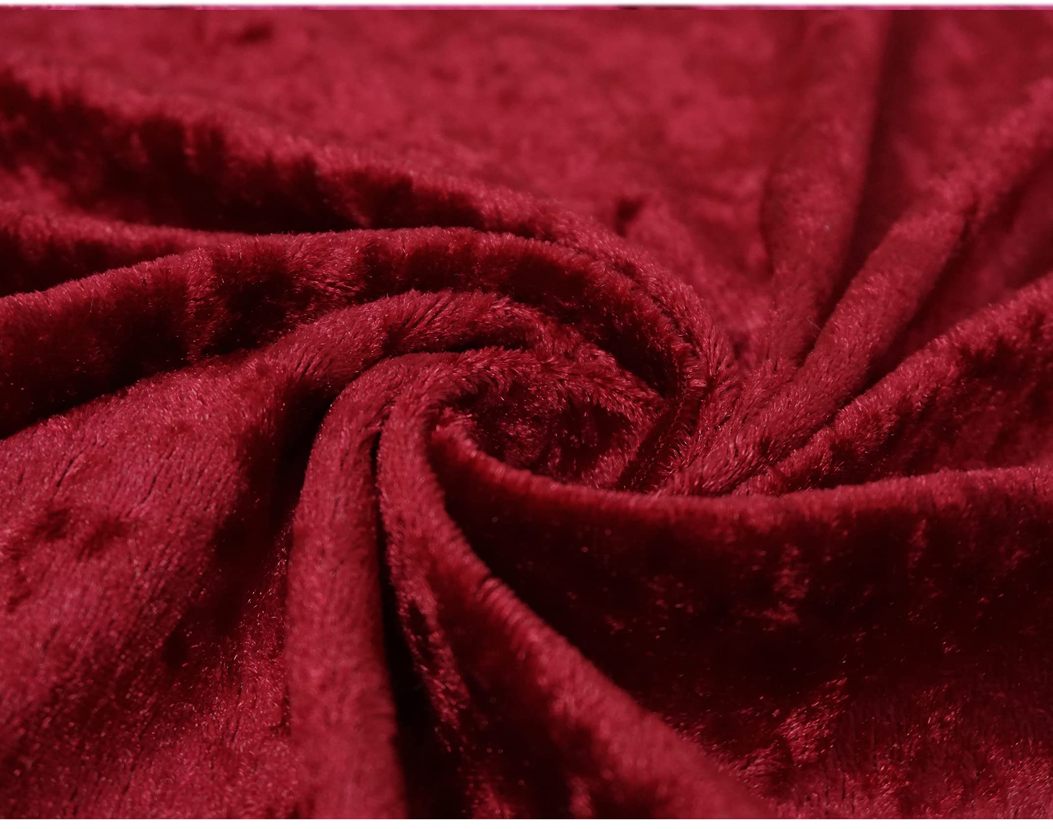 Thefabrictrade Wine Crushed Velvet Fabric Craft Stretch Velour Material - Soft Furnishing & Craft Velour Fabric - 150Cm Wide (, Sold By The Metre)