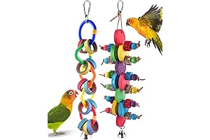2-Pack Bagel Cascade Bird Parrot Toy for Medium-Sized Birds