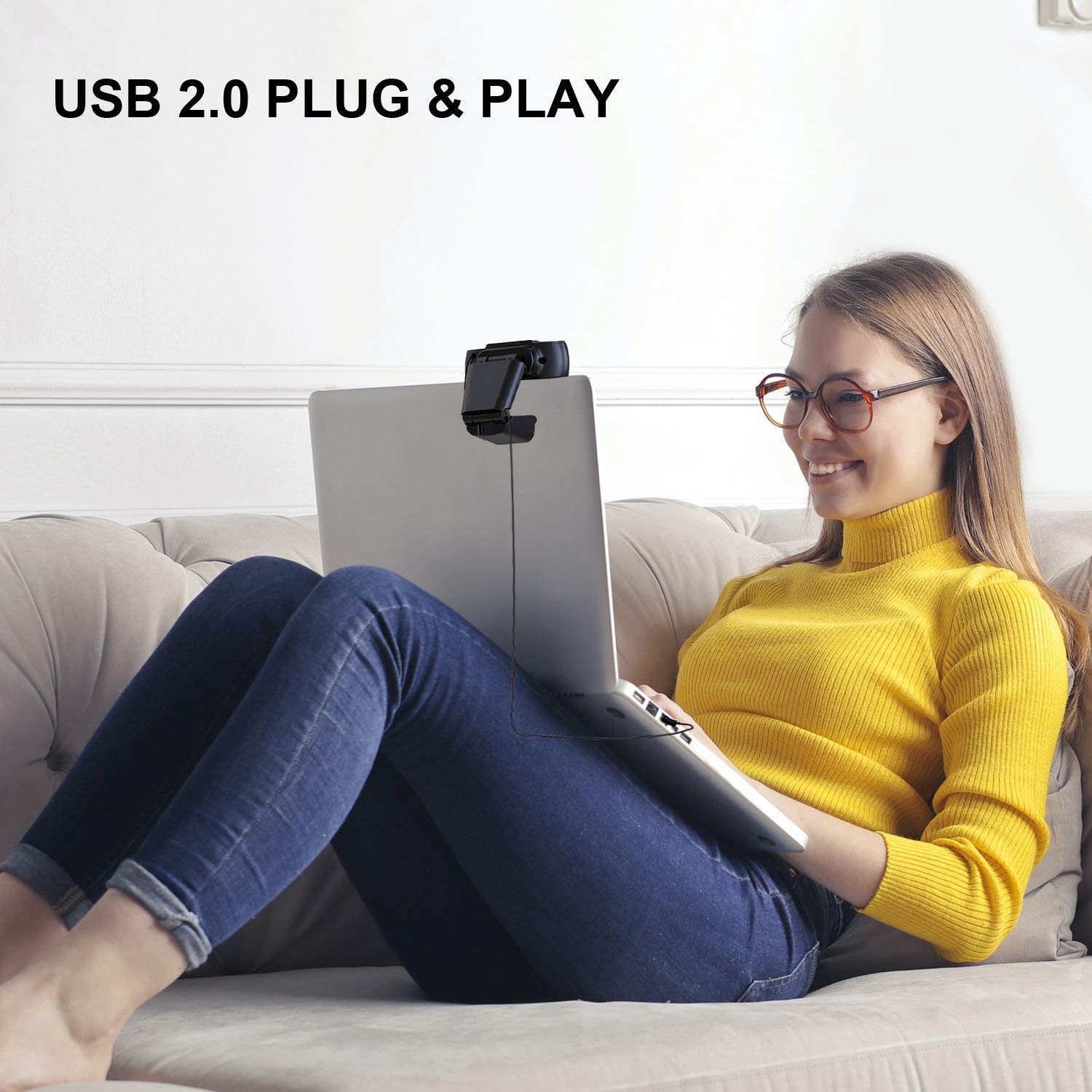 INSTAR Webcam USB in-W1 de, Full-HD, Webcam avec Microphone, Webcam 1080p, Bureau à Domicile, Plug & Play, Windows/MacOS/Linux, idéal pour Zoom, Skype, FaceTime et d'autres programmes