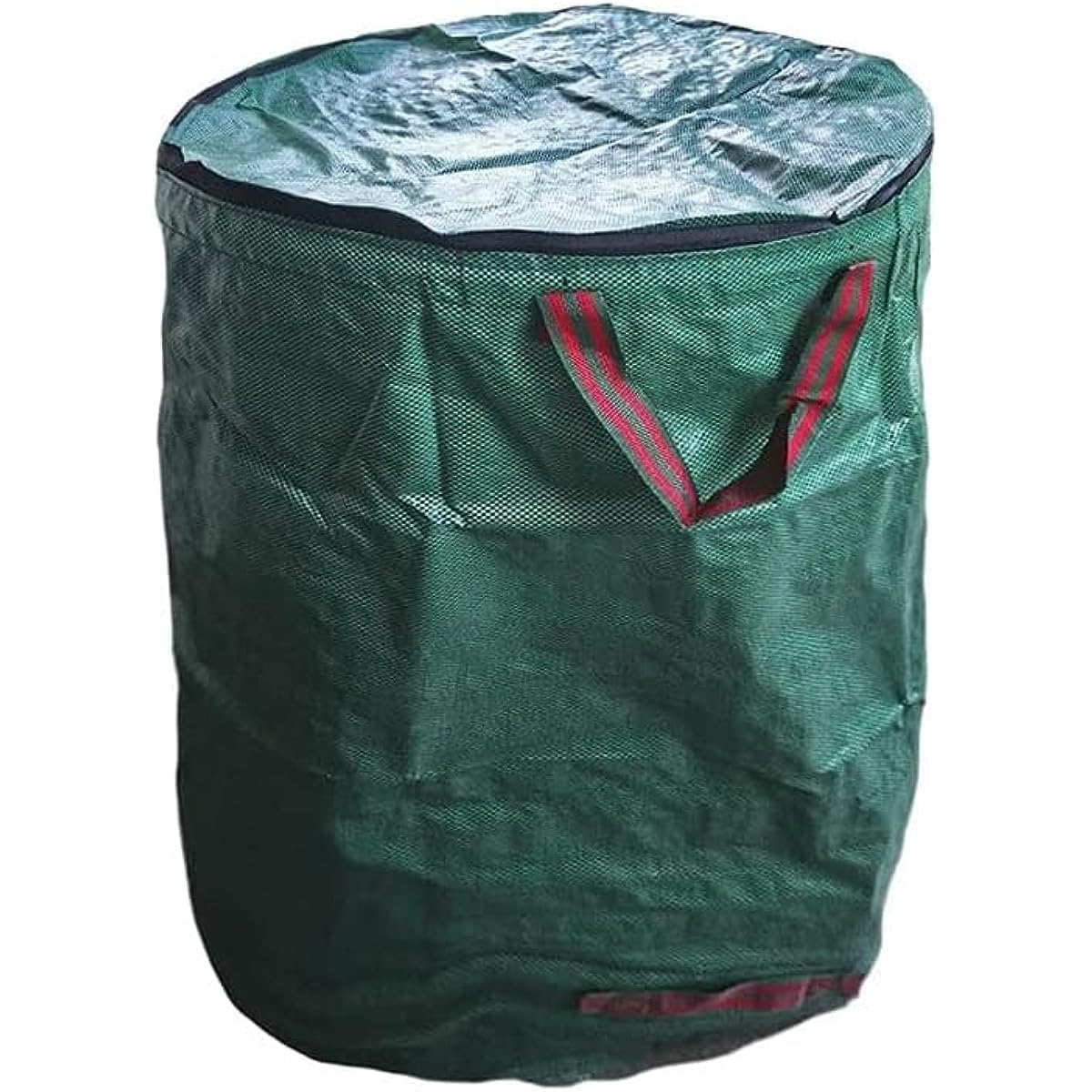 Rdahsuehh Green Garden Waste Bags With Lid 120L Reuseable Gardening Lawn Leaf Bag With Handles Large Garden Refuse Sacks