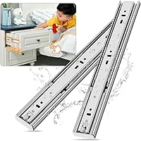 Vista 15 de YENUO - Deslizadores de cajón de extensión completa de montaje lateral de 10 12 14 16 18 20 22 24 pulgadas con rodamiento de bolas, rieles de cajón