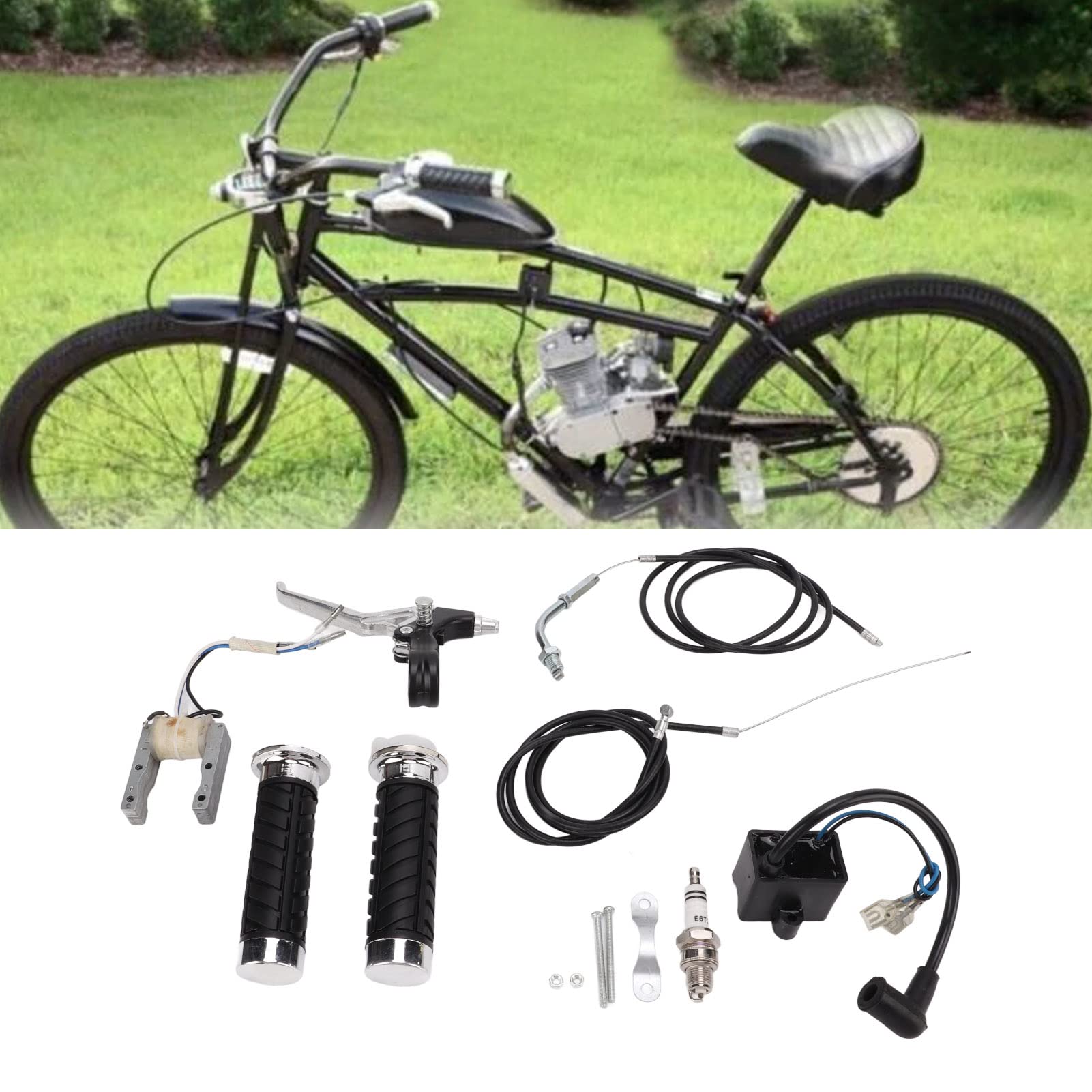 Allumage Moteur 49cc 66cc Kit De Moteur De Vélo 80 Cc - Kit De Bobine Magnétique CDI - Bobine D'allumage CDI - Poignée D'embrayage - Kit De Câble Pour Sièges De Vélos