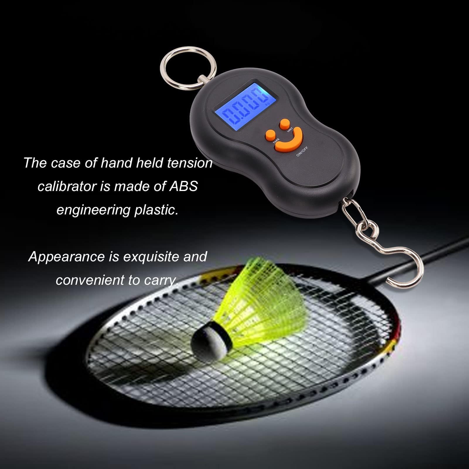 Agatige Calibrateur de Tension électronique, Balance Suspendue de Sport Calibrateur Tension électronique avec Affichage Numérique LCD Outils Manuels pour Cordes Raquette de Badminton de Tennis