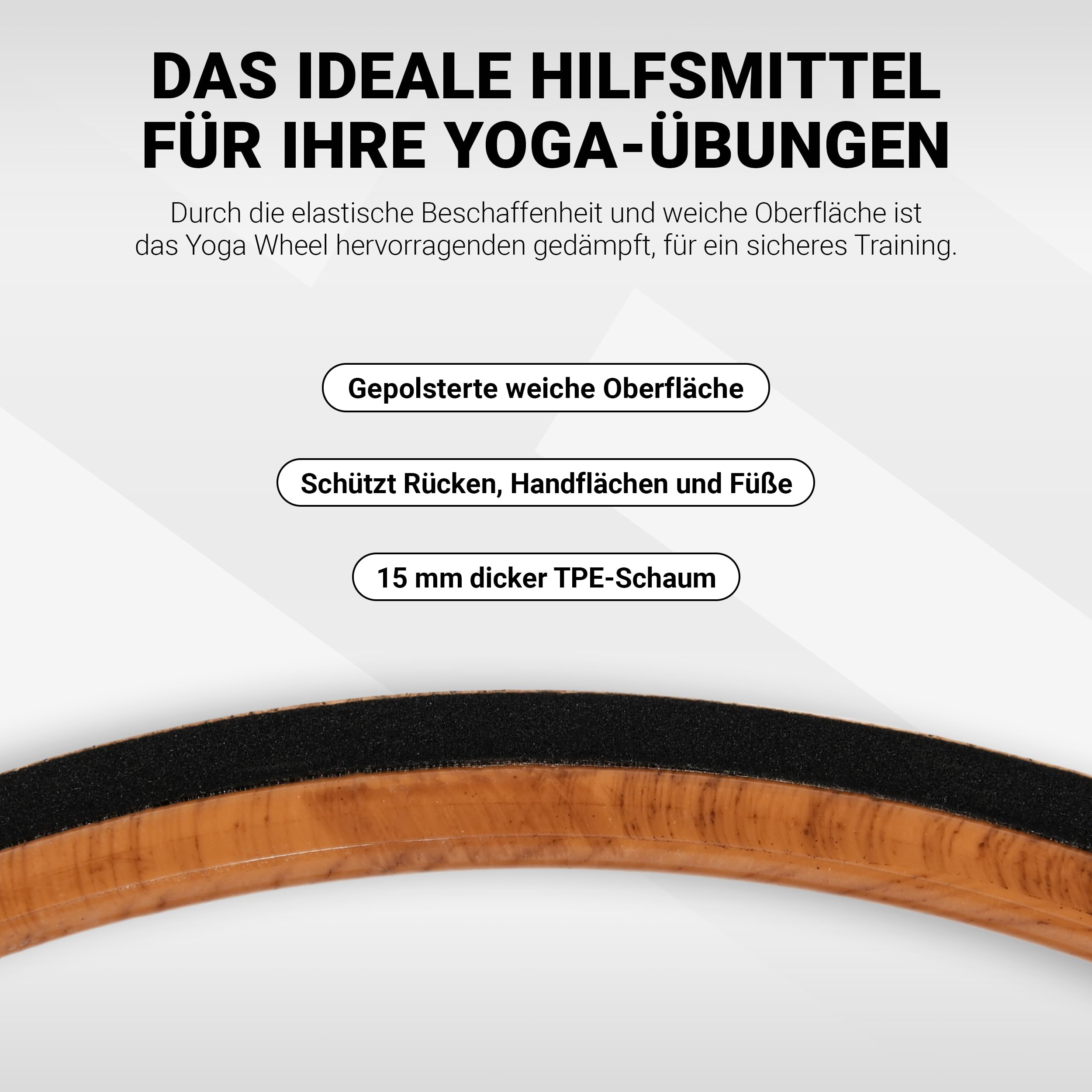 Yoga Wheel – Premium – Strumento per Esercizi di Yoga, sughero, routa yoga