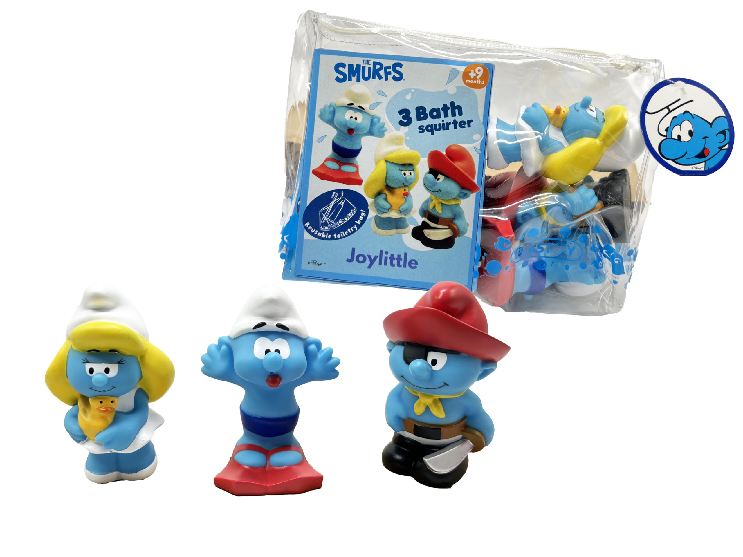 The Smurfs Action Figures-3 Pcs Bath Toys and Squirters-Featuring Smurfette, Jokey Smurf, and Pirate Smurf-Exclusive Edition