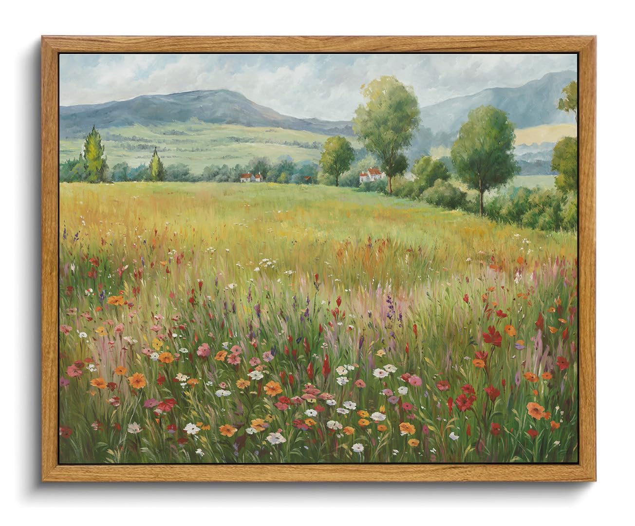 OIQArtOIQ Framed Canvas Wall Art,Vintage Decor,Landscape Nature Country Wildflower Paintings Farmhouse Pictures Modern Artwork Rustic Fall Flower Prints Cottagecore Office Living Room Bedroom Bathroom — view 41