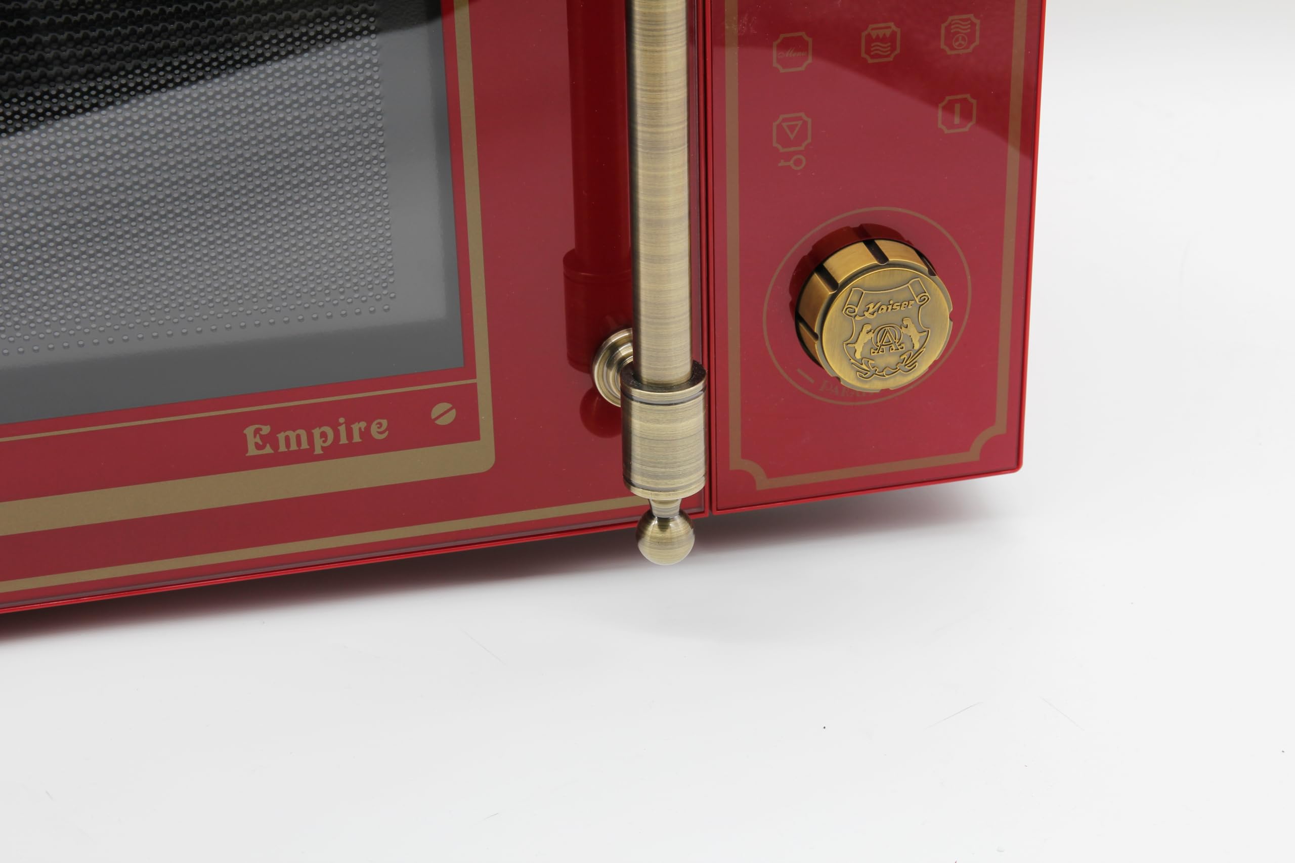 Kaiser Empire M 2530 RotEm Mikrowelle 25L Mikrowellenherd mit Heißluft Grill 25 Funktionen + Retro Toaster T 4000 RotEm, 6 Toaststufen, Auftaufunktion, Aufwärmfunktion, Brötchenaufwärmrost