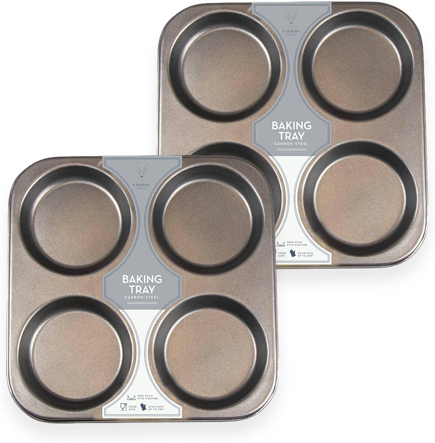 Caribou Living Yorkshire Pudding Large 4 Hole Tray Non Stick Carbon