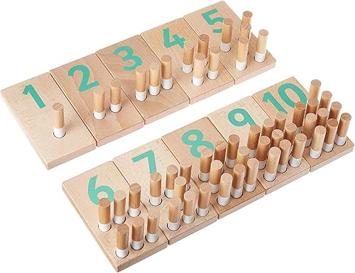 Holz & Schnüdel Montessori - Tabla educativa de matemáticas para niños y niñas a partir de 2 años Diseño nórdico moderno Materiales sostenibles