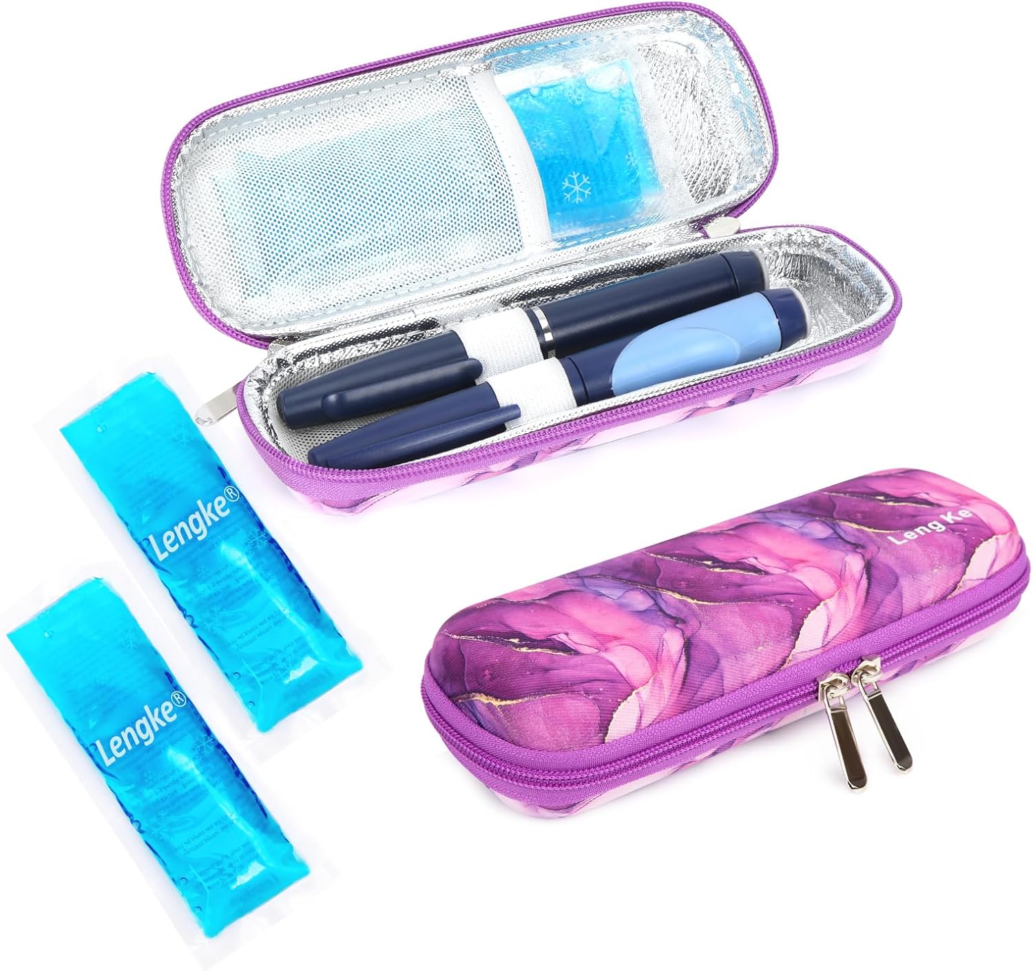 YOUSHARES Portable Insulin Cooler Travel Case – TSA Approved Diabetic Medication Cooling Bag, EVA Insulated Organizer for Epi Pens, Refrigerated Diabetes Supplies Carrying Storage Kit with 2 Ice Pack