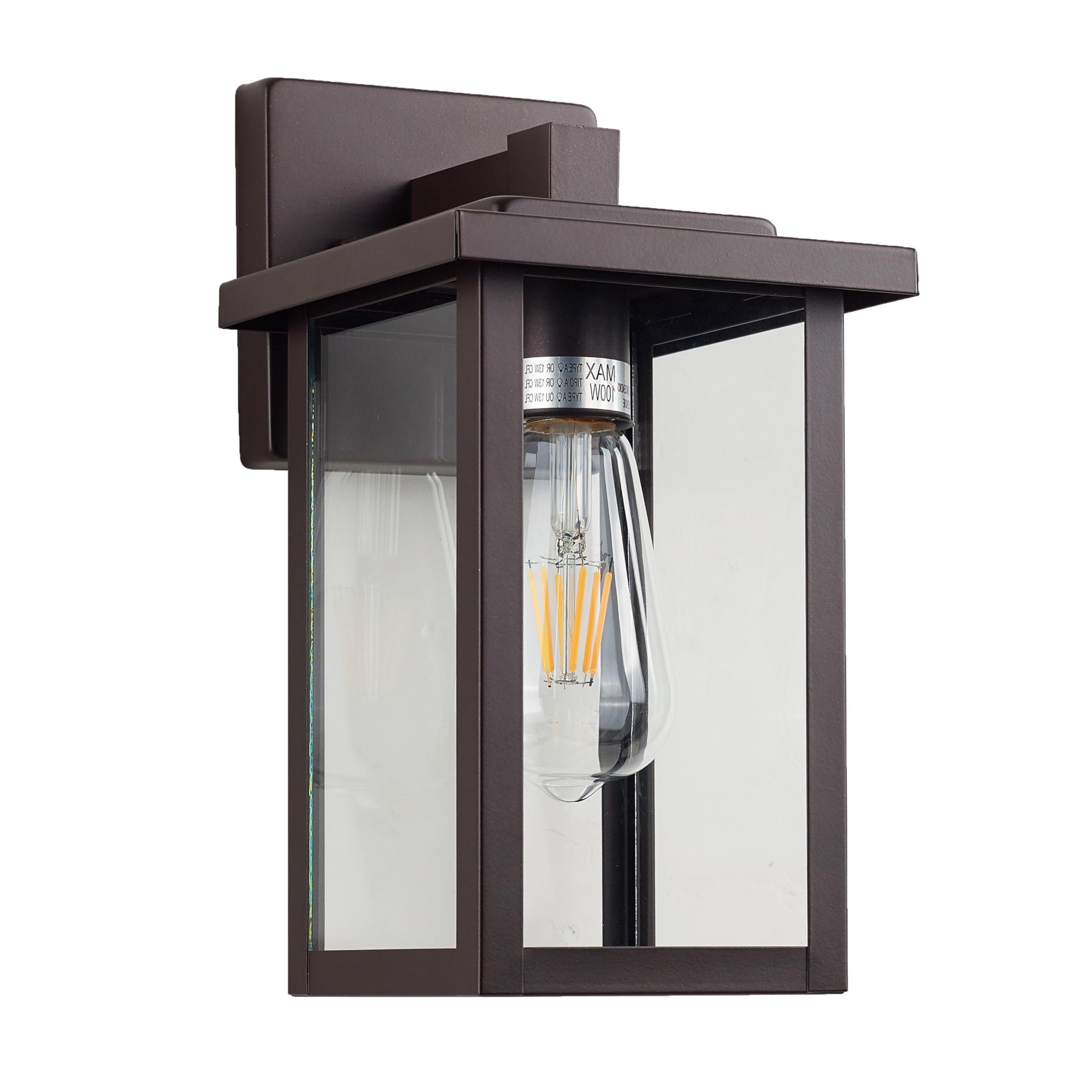 ACLand Oil Rubbed Bronze Outdoor Wall Light Fixture, Waterproof Clear Glass Shade Outdoor Sconce Lighting with E26 Sockets, 11" Exterior Lantern Lights for House Porch Entryway