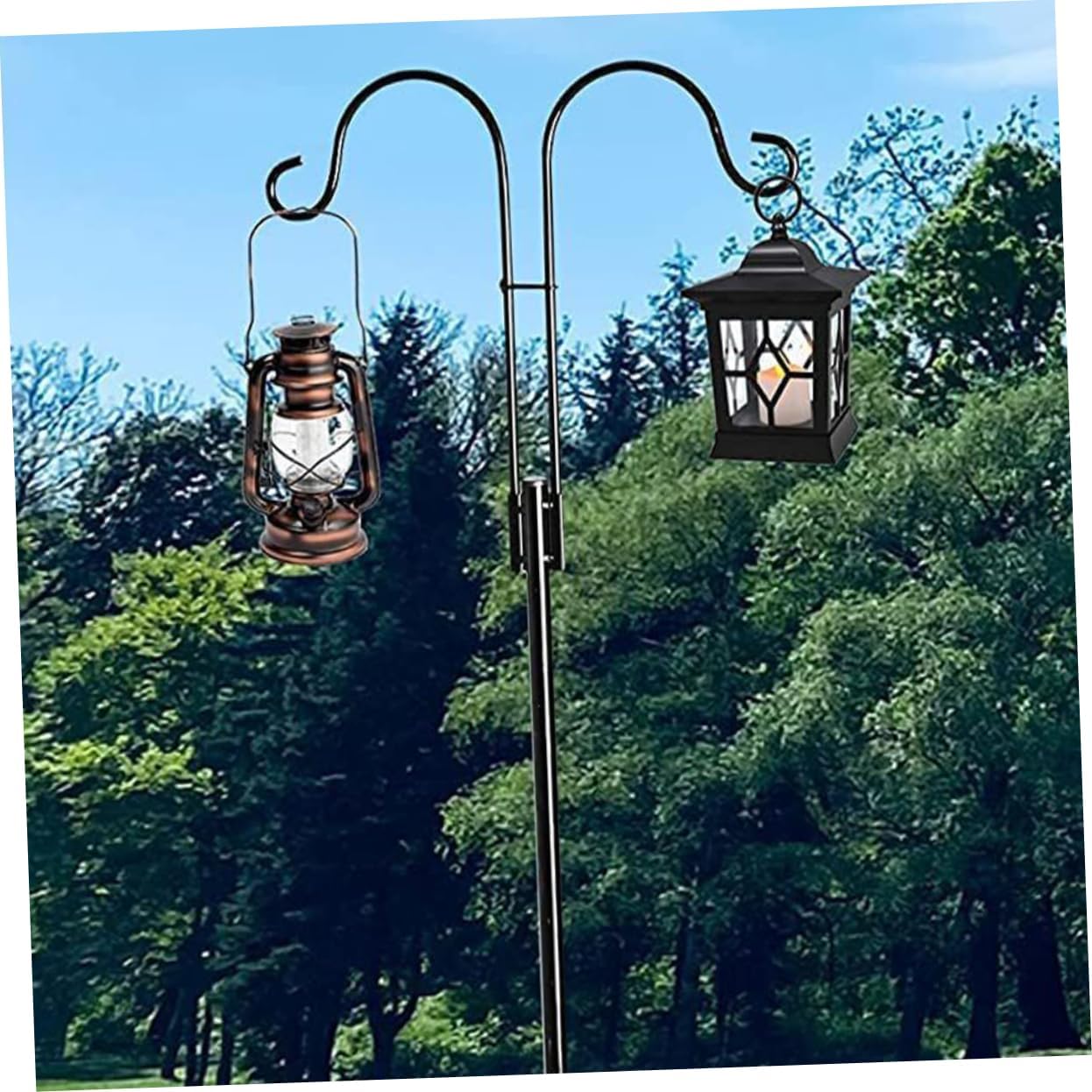 Multi-Functional Shepherd Hook for Outdoor Use Height Metal Planter Hook for Solar Lights Bird Feeders and Lanterns for Garden and Lawn Decoration