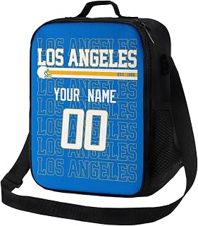 ANTKING Los Angeles Lunch Bag Custom Name and Number Lunch Box for Boys Youth Men Gifts