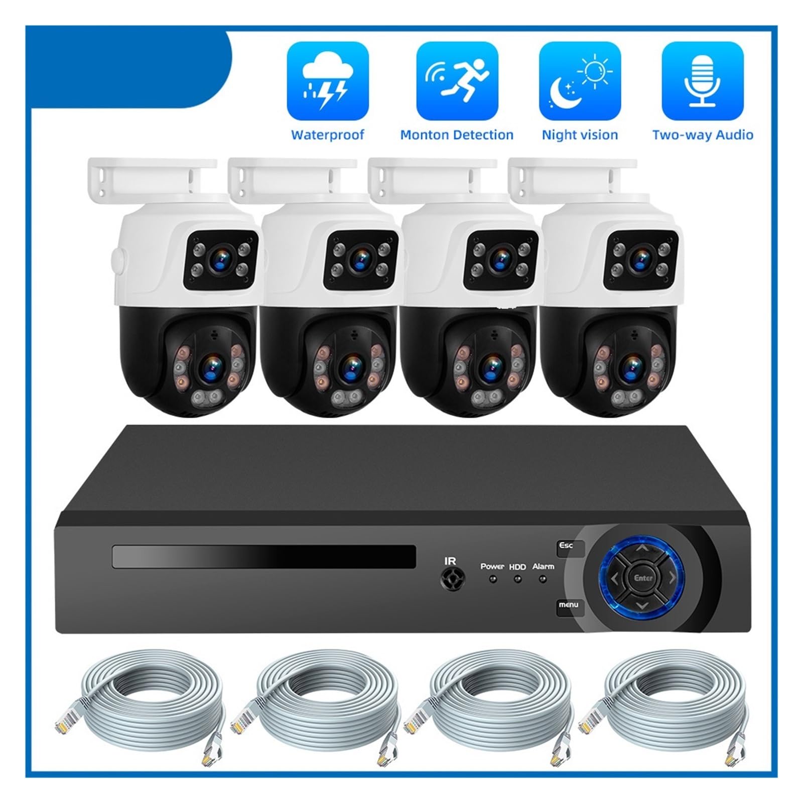 Sistema di telecamere di sorveglianza HD POE impermeabile da 6 MP