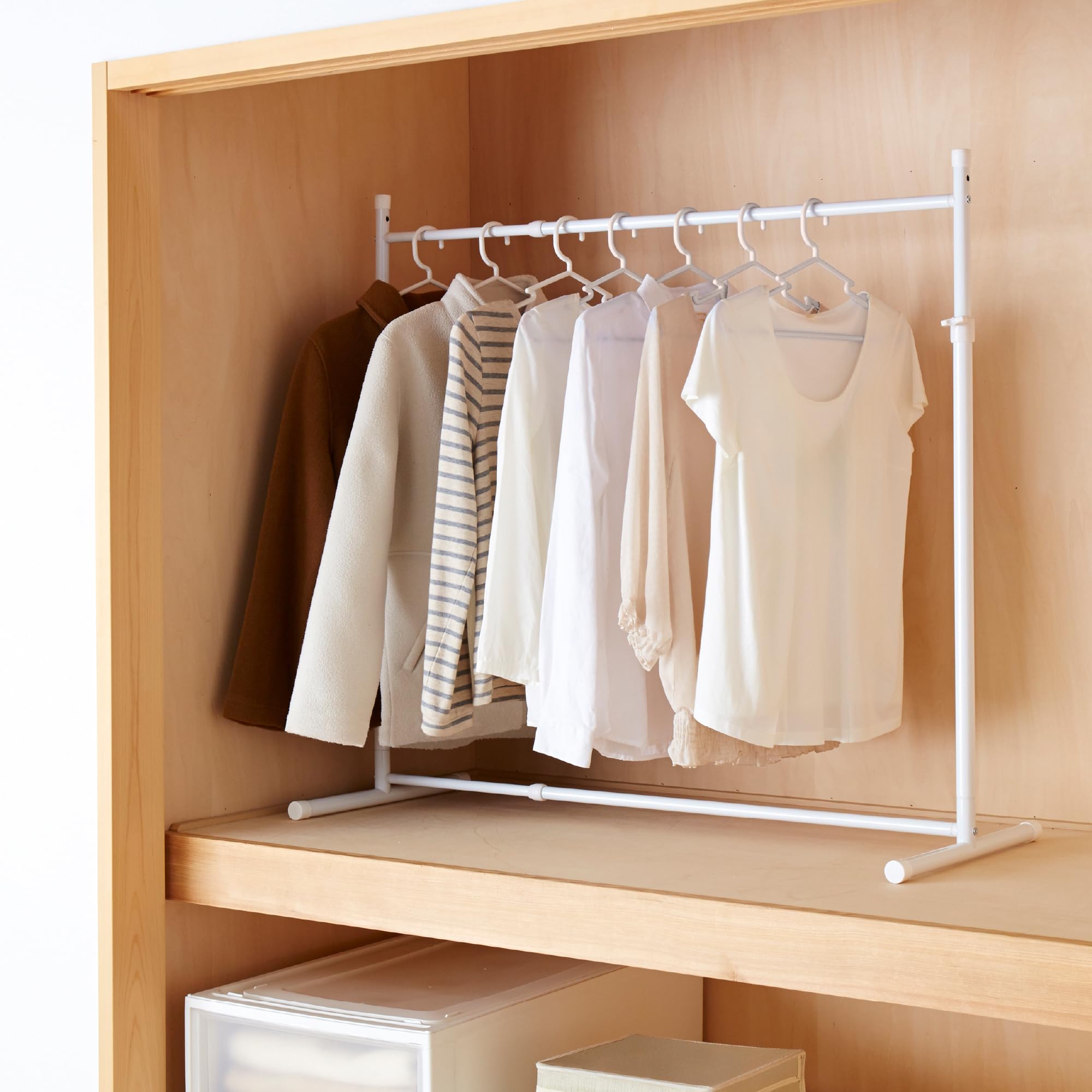 Amazon｜HEIAN SHINDO ハンガーラック 押入れ収納 シングル 縦横伸縮