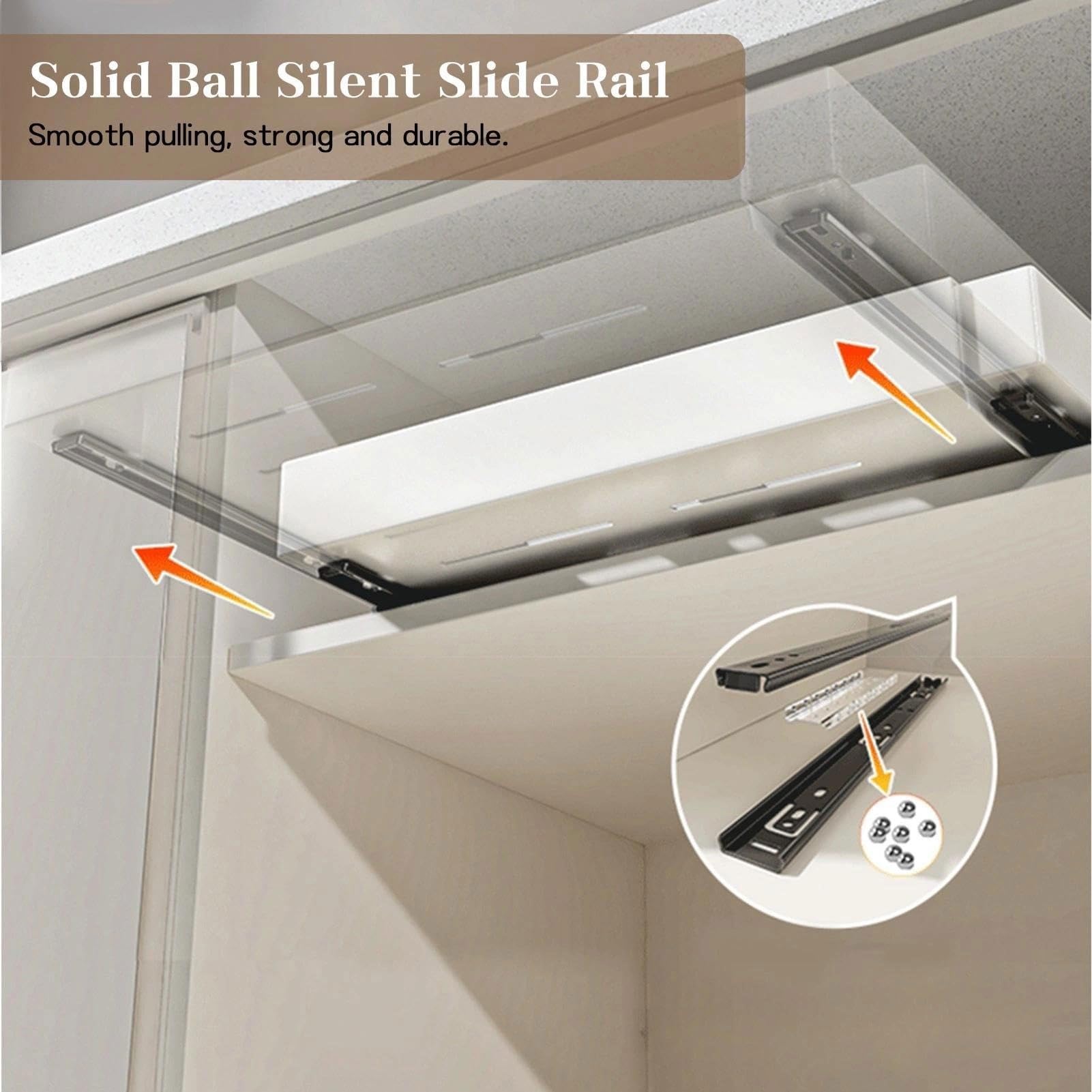 Ausziehbarer Schrank-Organizer – ausziehbare Schublade, robustes ausziehbares Aufbewahrungsregal for Küche und Badezimmer, einfache Installation(2 Pack,S)