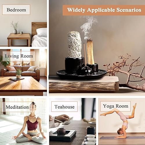 Miniatura 5 de Palo Santo, soporte de salvia blanca para quemar, cuenco de manchas, quemador de incienso para varillas de inciensoconos de inciensobobina de