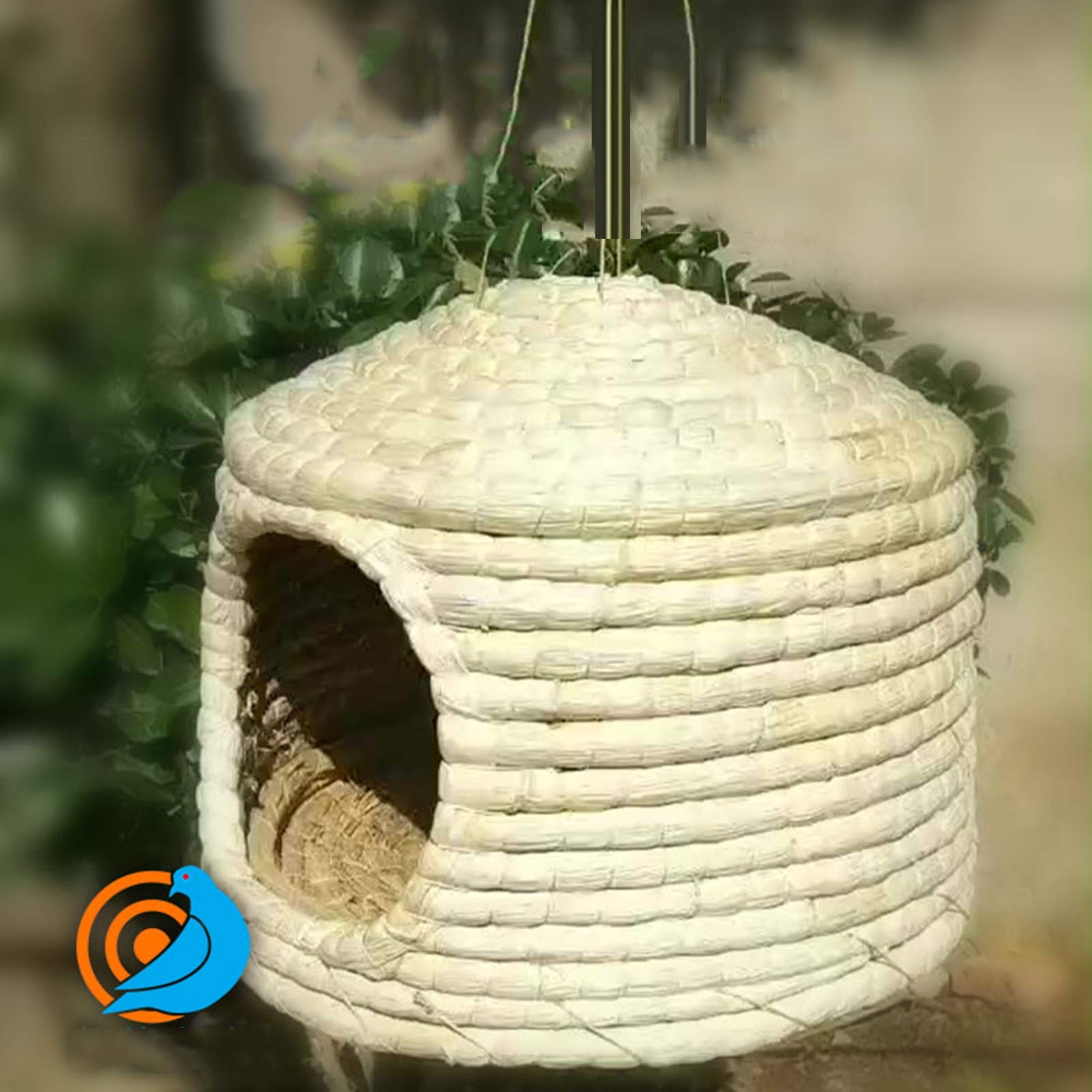 Nidos para PáJaros Nidos de Fibra Tejida a Mano, jaulas de pájaros para Aves, Palomas y Loros, 21x18cm, 30x21cm, 35x25cm (Size : 35x25cm)
