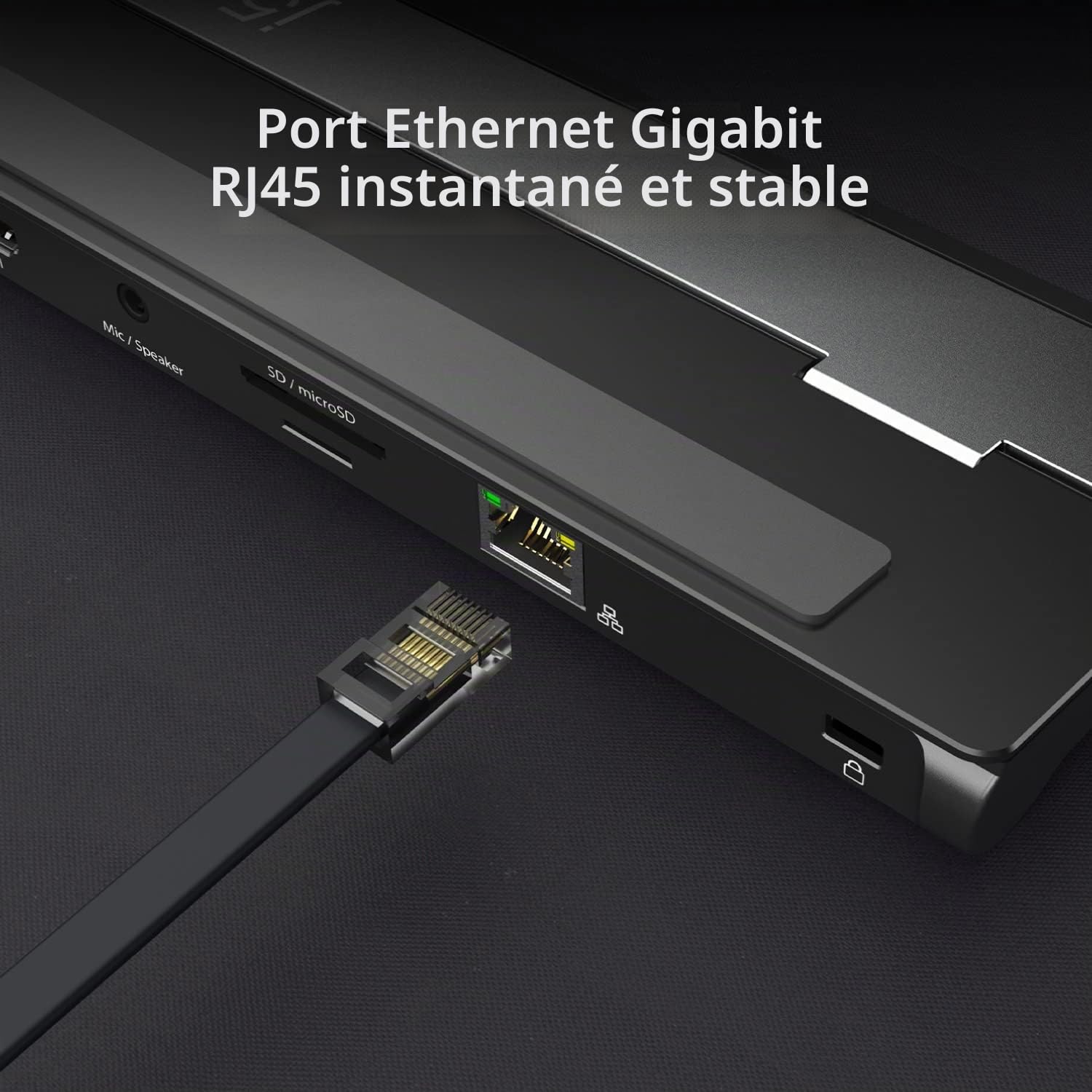 j5create Station d'accueil USB-C Double HDMI (10-en-1) | 4K + 1080p HDMI Display, 5Gbps USB-A x3, carte SD, PD 100W, RJ45 Ethernet, pour MacBook et Windows Laptop (JCD542)
