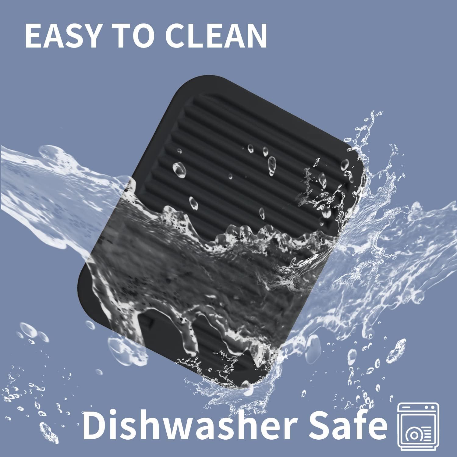 Walfos Trivets for Hot Dishes, Multi-Purpose Silicone Pot Holders, Hot Pads for Kitchen Hot Pots and Pans, Heat Resistant Silicone Mats for Kitchen Countertops, Non-Slip, 2 Pack, Black - Image 8