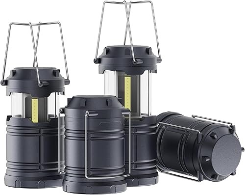 Lichamp Linterna LED para campamento, paquete de 4 linternas a pilas para cortes de energía, kit de emergencia en interiores y exteriores,