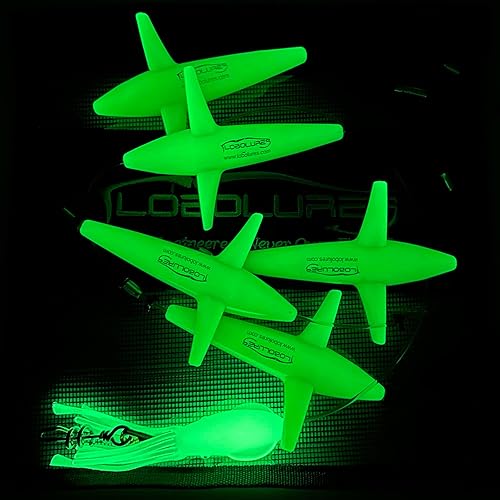 Miniatura 17 de Lobo Lures #401 Teaser de atún con forma de margarita, cadena de 400 libras, líder de 500 libras, sacacorchos giratorio y bolsa de almacenamiento