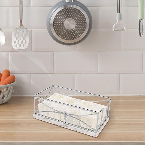 Miniatura 8 de Livabber Servilletero de metal para baño, toalla de mano de papel de baño, moderna bandeja para servilletas para encimera, mesa, cocina, comedor