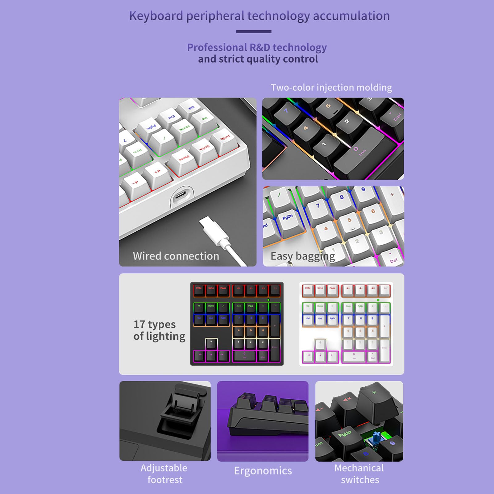 Pavé Numérique, Clavier Numérique Mécanique Filaire USB C à 34 Touches avec Commutateurs Bleus, rétroéclairé RVB, pour Ordinateur Portable et de Bureau, Plug and Play (White)