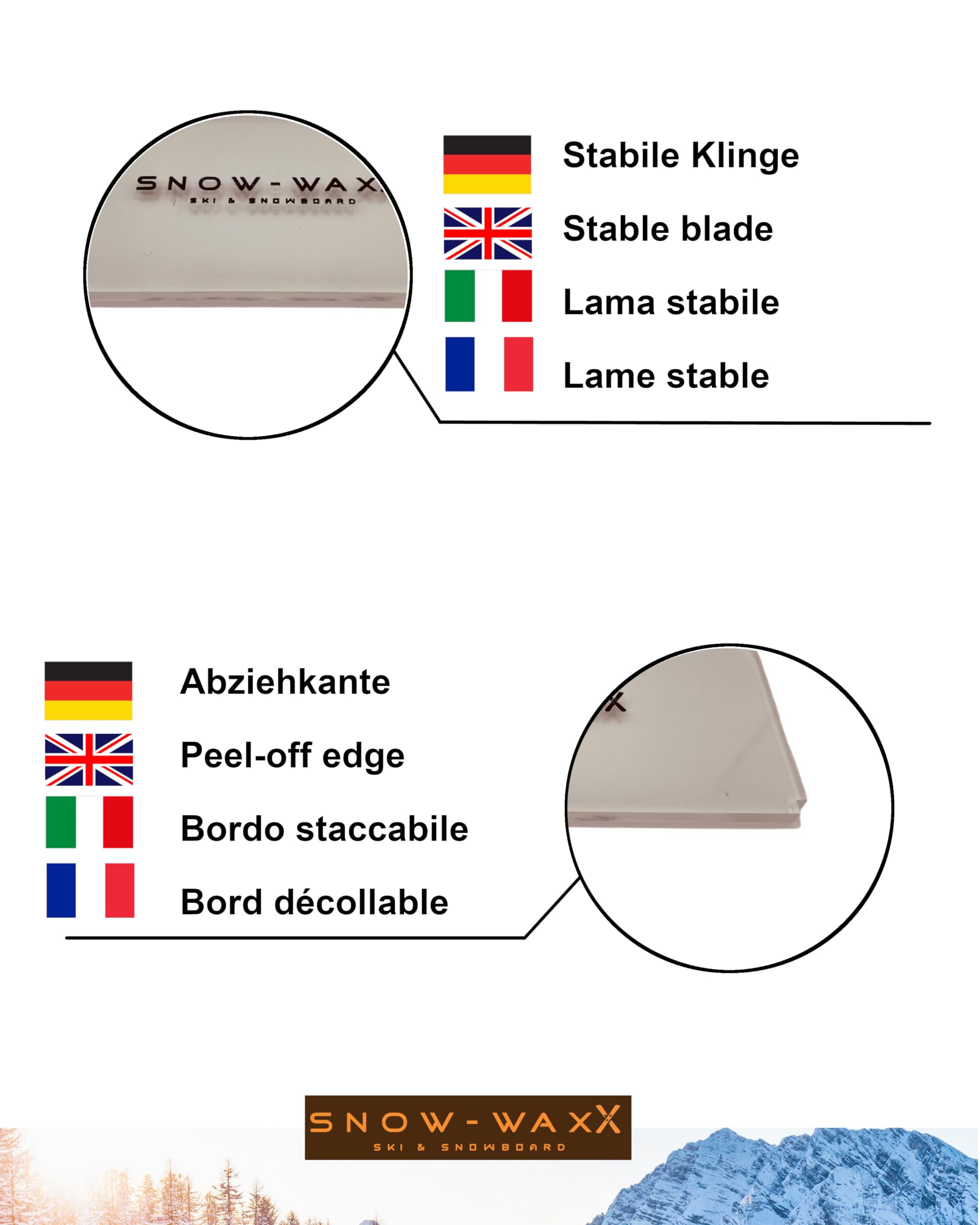 Plexi Blade 5 mm | Raschietto per Cera | Lama in Plexiglass | Prodotto in Germania