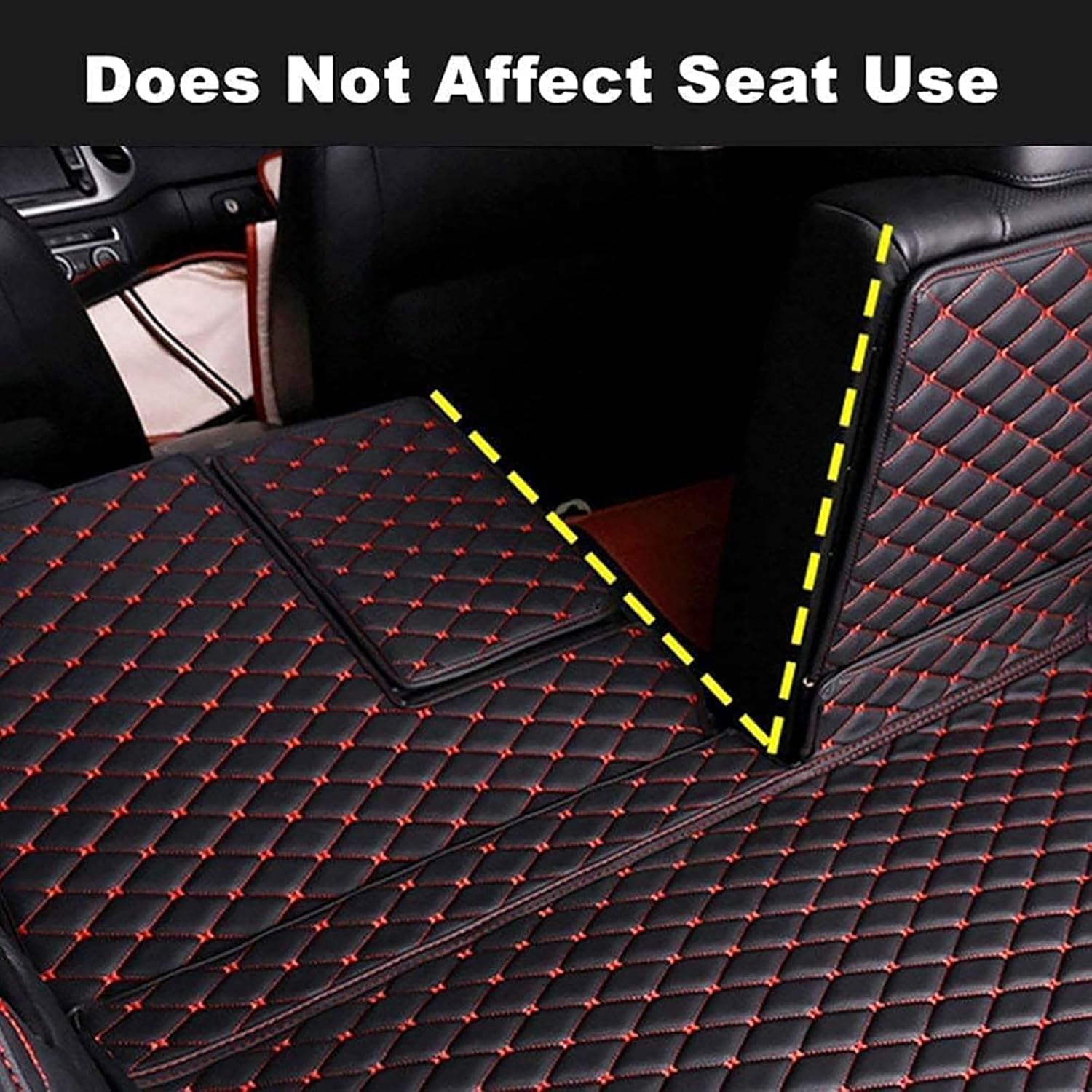 Full Coverage Car Leather Cargo Liners for Ford Explorer (6 Seats) 2020-2025, Rear Trunk Liner Mats Cargo Tray Waterproof Non-Slip All Weather Protector Pad Interior Accessories,Black