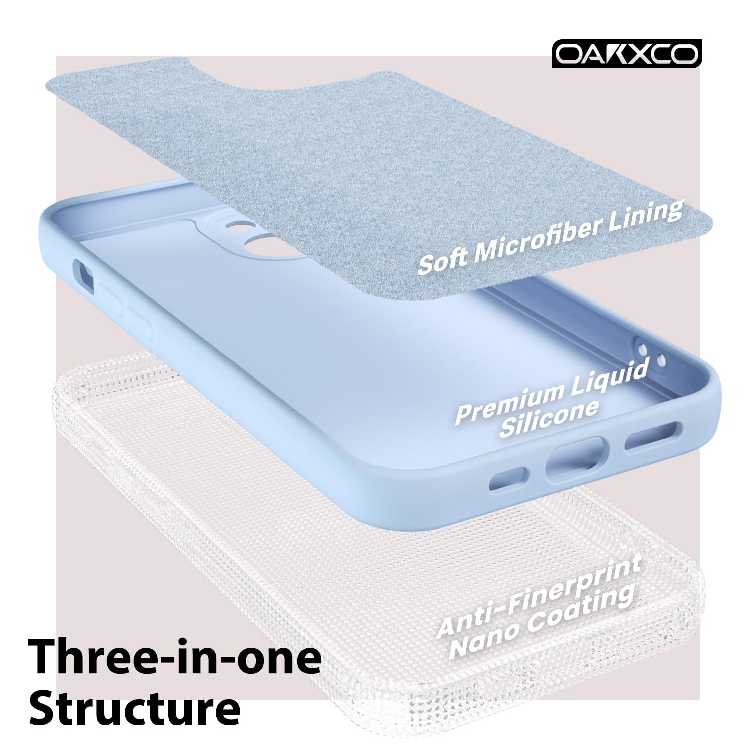 oakxco for iPhone 16 Pro Max Case Liquid Silicone, Soft Rubber Gel Elegant Aesthetic Basic Simple Cover, Cute Thin Slim TPU Matte Solid Color Plain Smooth Case for Women Girl, Light Pink — view 164