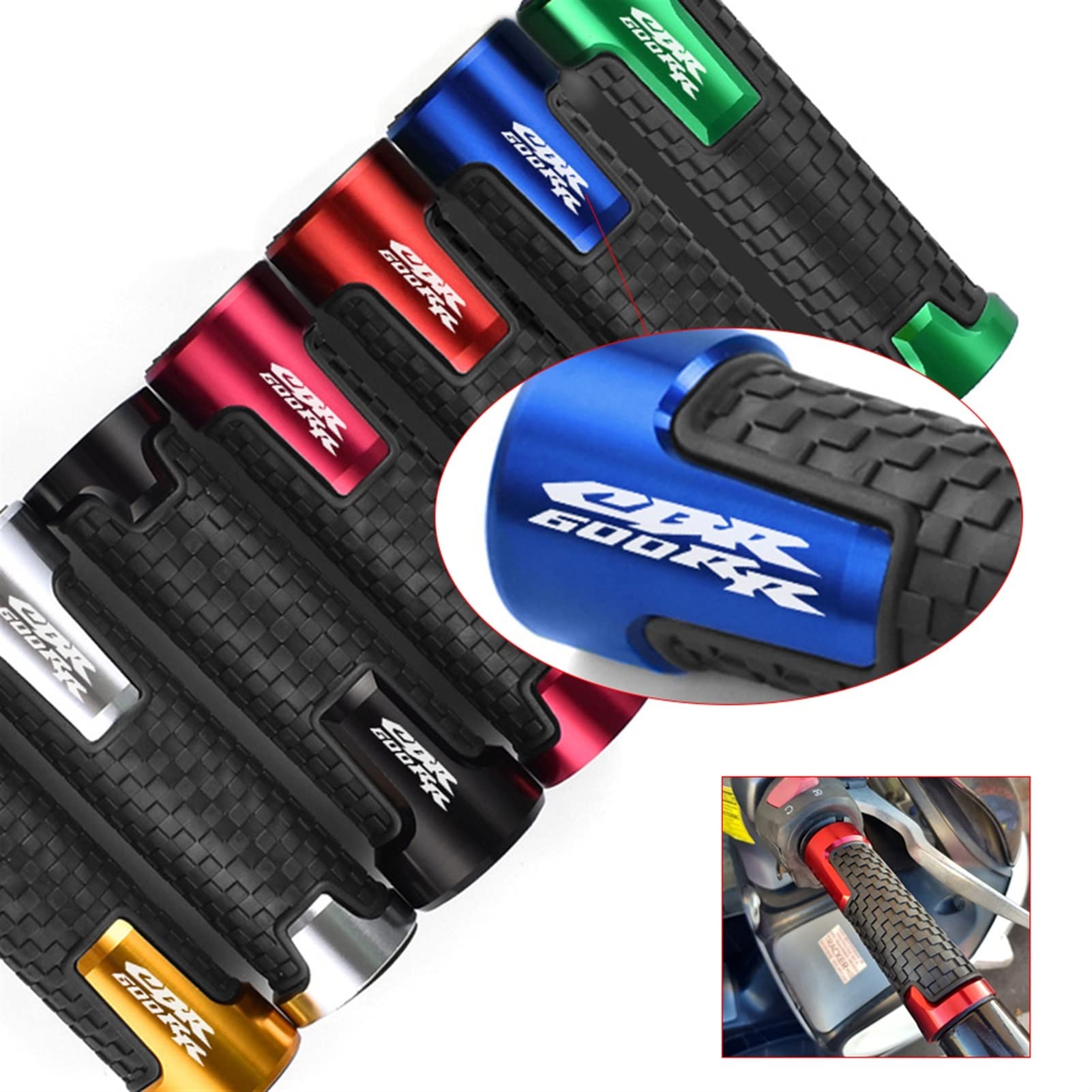 Domino handle grip V2 with black bar end BLACK rubber Universal aerox