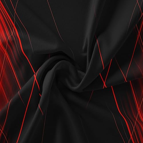 Miniatura 5 de Tailor Shop Juego de edredón abstracto rojo y negro, tamaño Queen, negro y rojo, para niños, adolescentes, juegos de ropa de cama de arte moderno