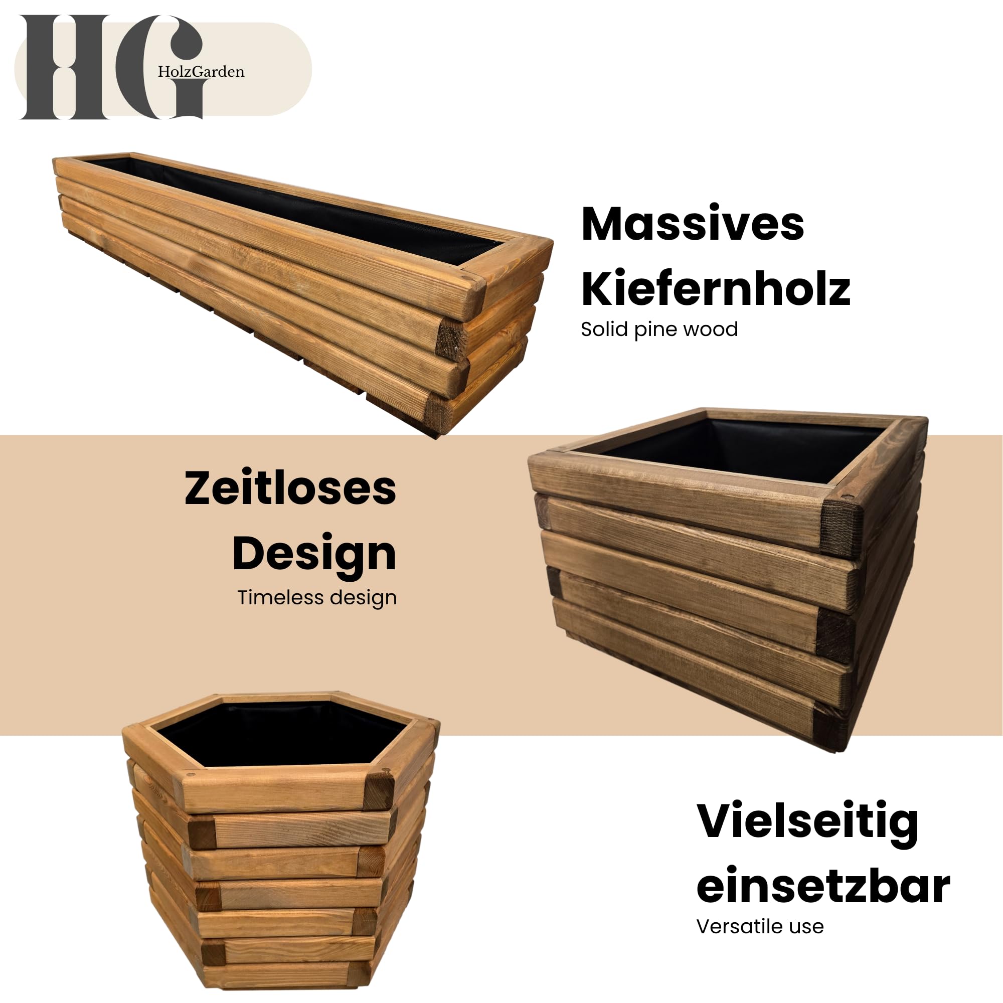 Huerto Urbano Elevado de Madera 120 x 30 x 75 cm Impregnado Color Teca Jardinera Exterior Grande Macetero para Verduras Hierbas Flores Huerto Urbano Rectangular para Jardín Terraza Balcón