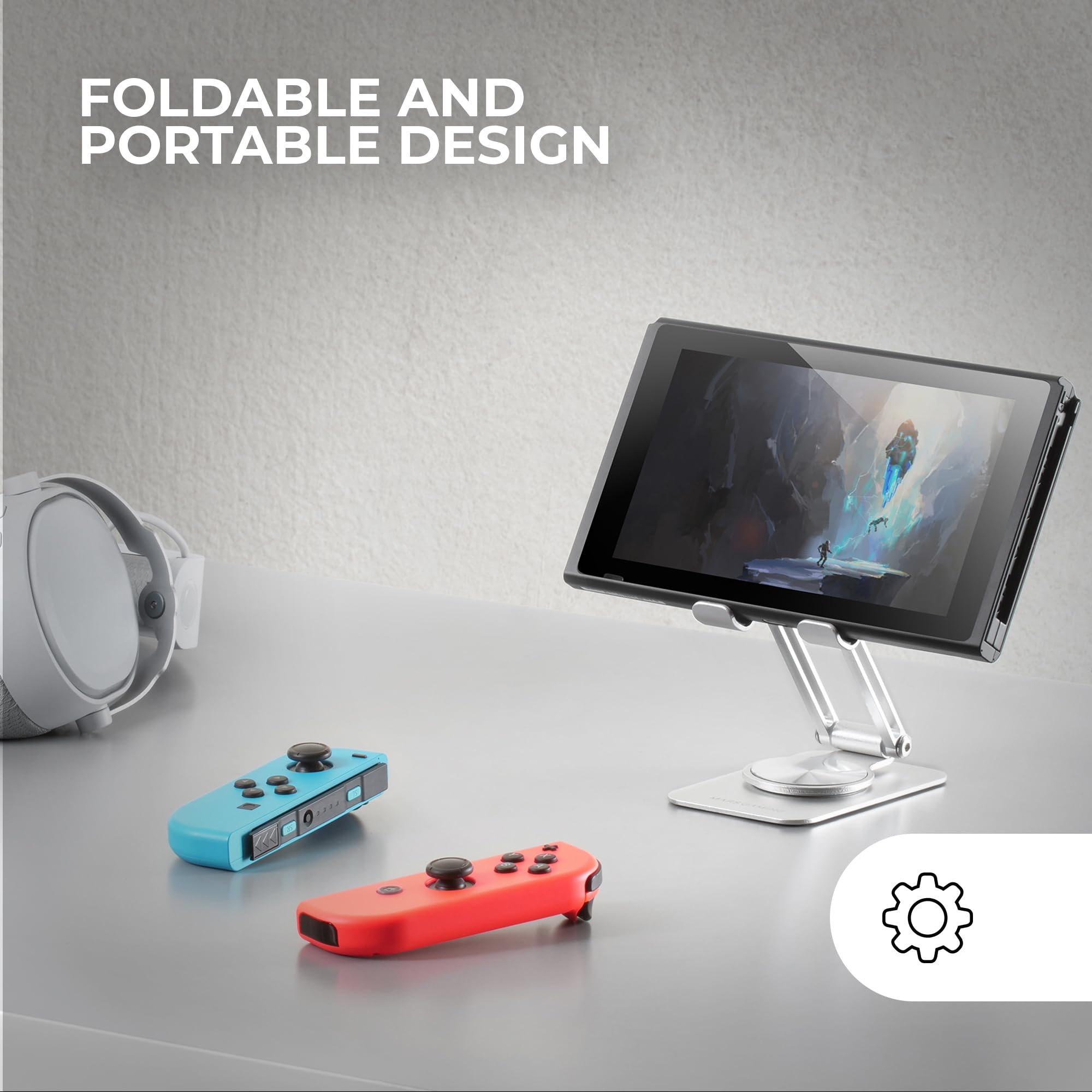 Mars Gaming MA-RSS, Foldable Smartphone Stand, 360° Dynamic Rotation + 180° Height & Angle Adjustment - Image 2
