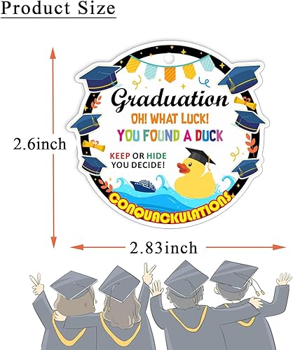 Miniatura 2 de Etiquetas de pato de goma de crucero para crucero, tarjeta de juego de patitos de pato, paquete de 35, 2.6 x 2.8 pulgadas, diseño de patos temáticos