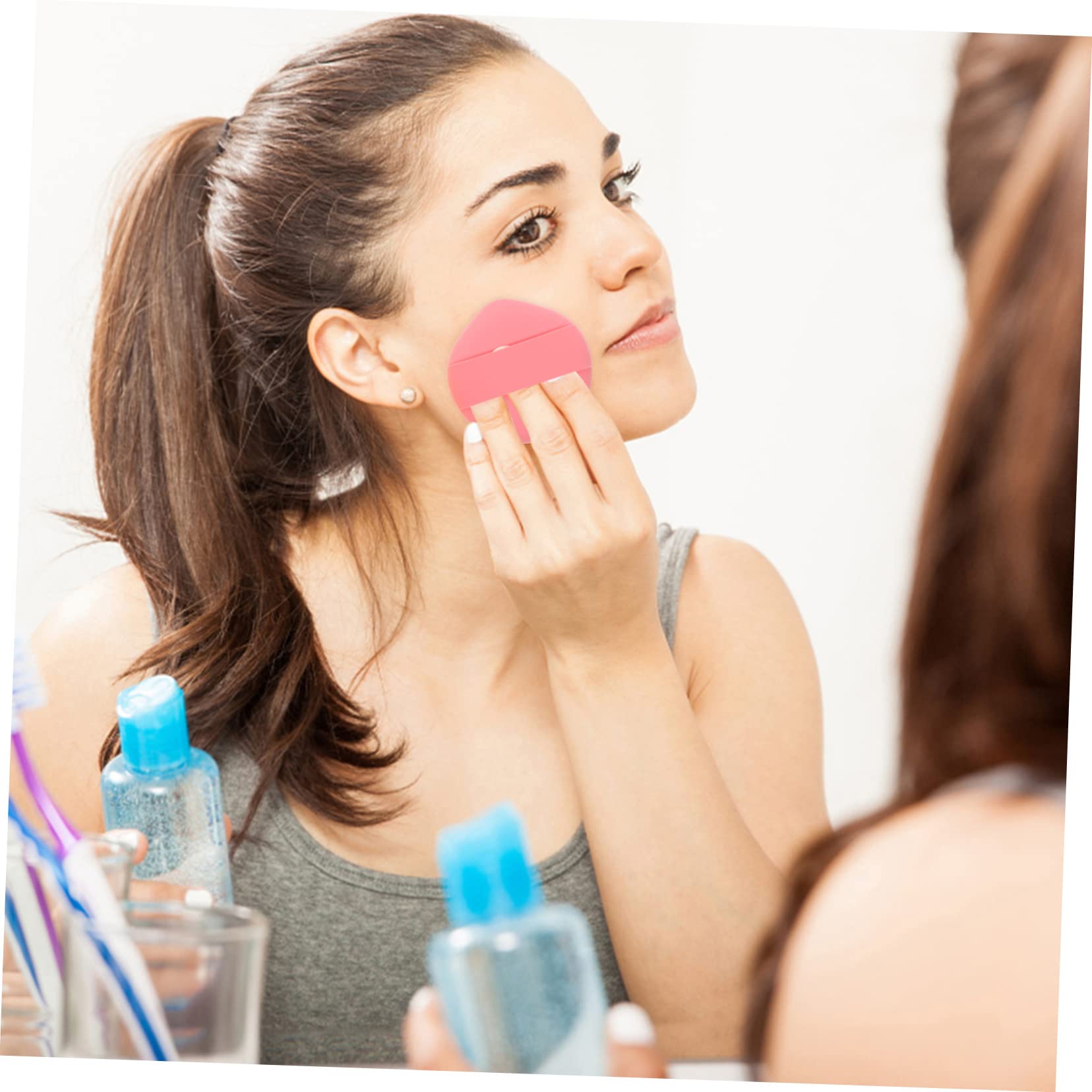 Housoutil 16 Pz piumino da cipria spugne per il trucco per il viso +intrecciatura+strumenti per il trucco spugnetta rotonda per il trucco allargare nastro