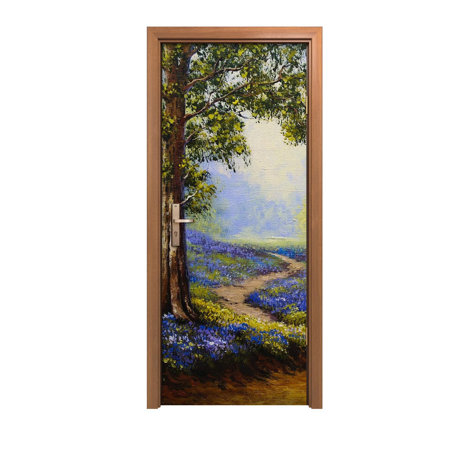 Autocollant de porte forêt pour transformer votre chambre en un cocon de nature