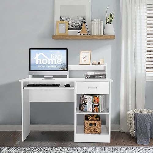 Miniatura 2 de Karl home Escritorio para computadora, escritorio de estudio, mesa de computadora portátil, estación de trabajo de madera para oficina en casa con