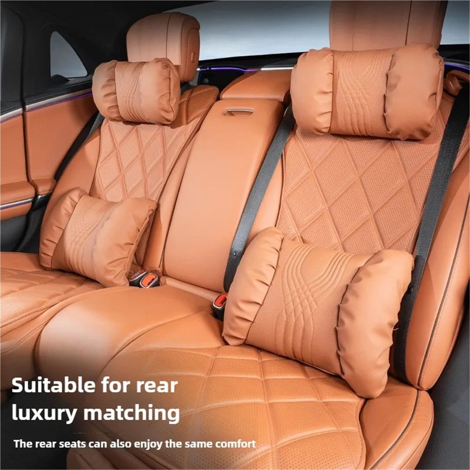 Cale-têtes pour sièges Auto Ensemble appuie-tête, Coussin Lombaire et Soutien Lombaire pour Mercedes-Benz Classe ESCAB Tête de Voiture(Star Grey - Headrest)