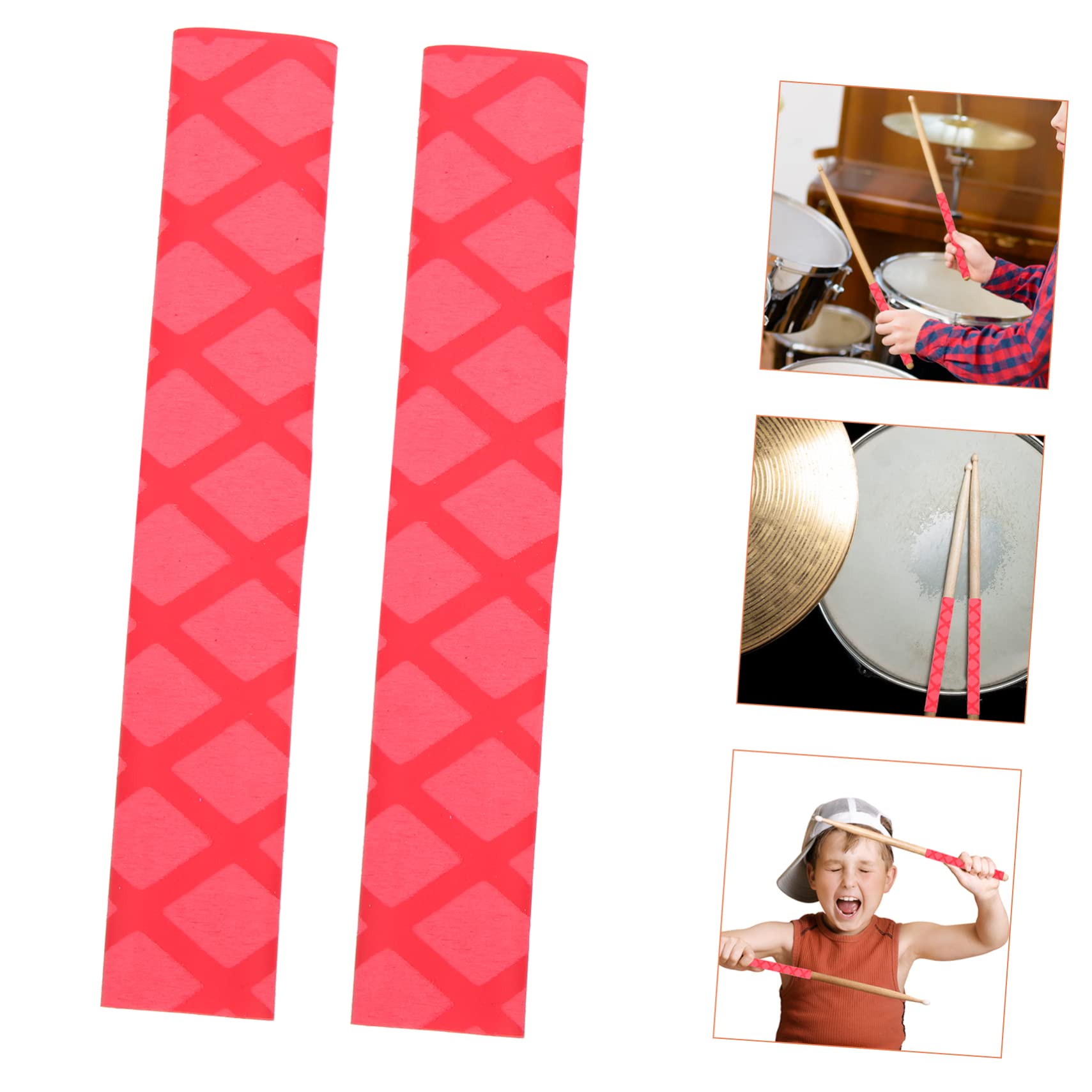 ERINGOGO 2Pairs Adjustable Slip Drumstick Grips High Grade Drumstick Wrap Covers for Enhanced Control and Comfort for Drumming Practice and Performance