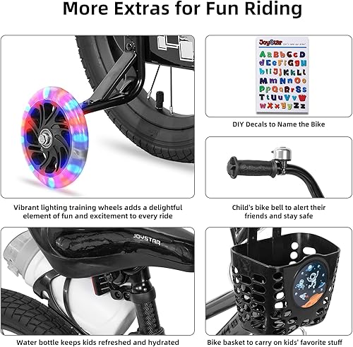Miniatura 4 de JOYSTAR Pluto 12 14 16 18 20 Inch Kids Bike with Light Up Training Wheels, Kids' Bicycle for Boys Girls Age 3-12 Years, Children Bikes, Multiple