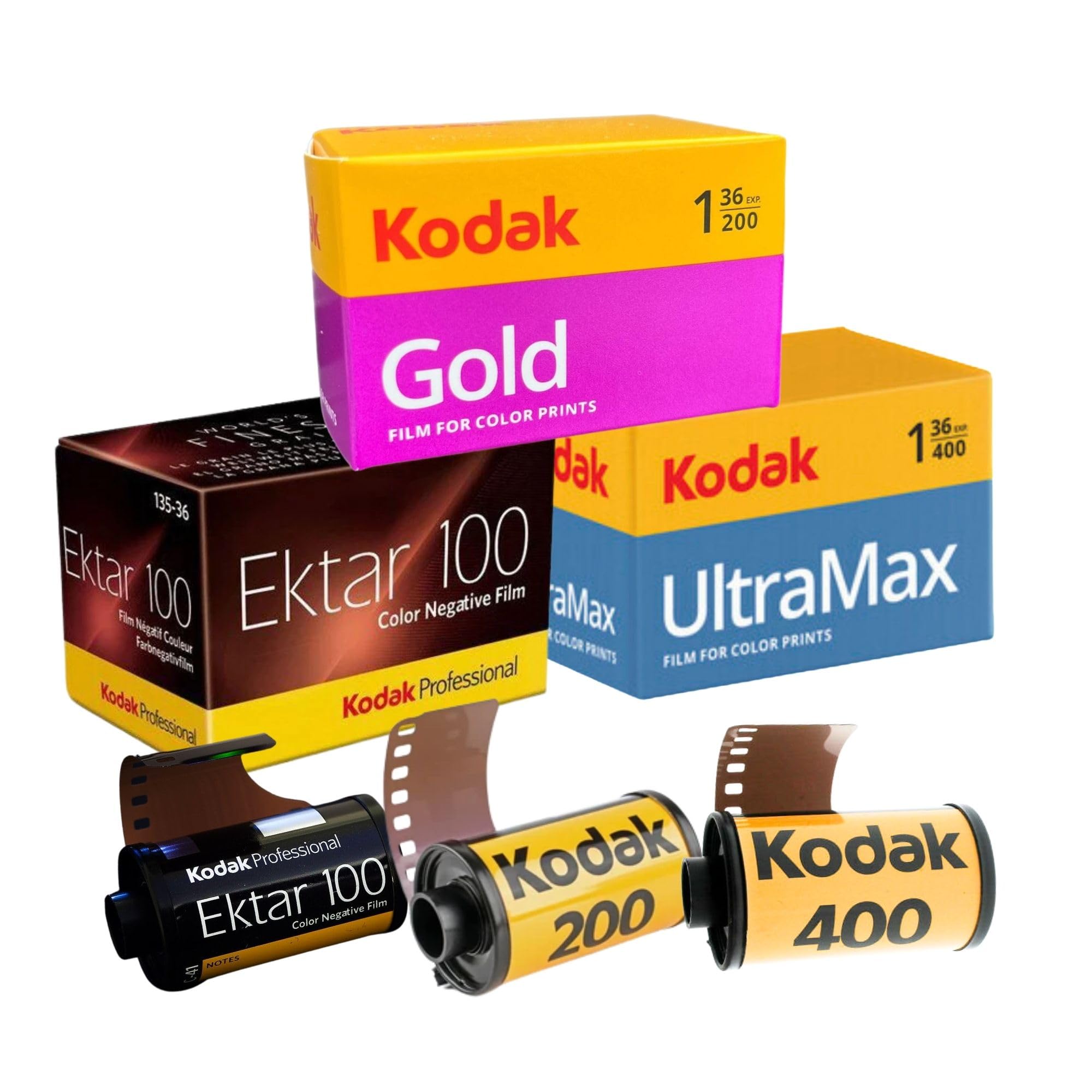 Kodak Film Bundle: Ultramax 400, Ektar 100, Gold 200 (36 esposizioni ciascuna) x3 con scheda di consigli per fotografia fotocamera Clikoze