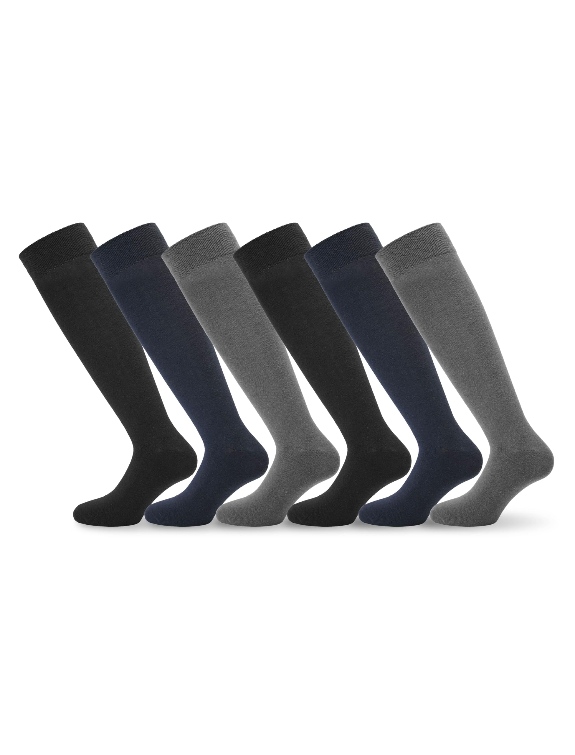 NOLOGO KATIACALZE Calze Termiche Uomo Caldo Cotone, 6 Paia - Calze Lunghe Uomo Cotone, Eleganti Traspiranti Morbide per Ufficio e Uso Quotidiano, 40-45