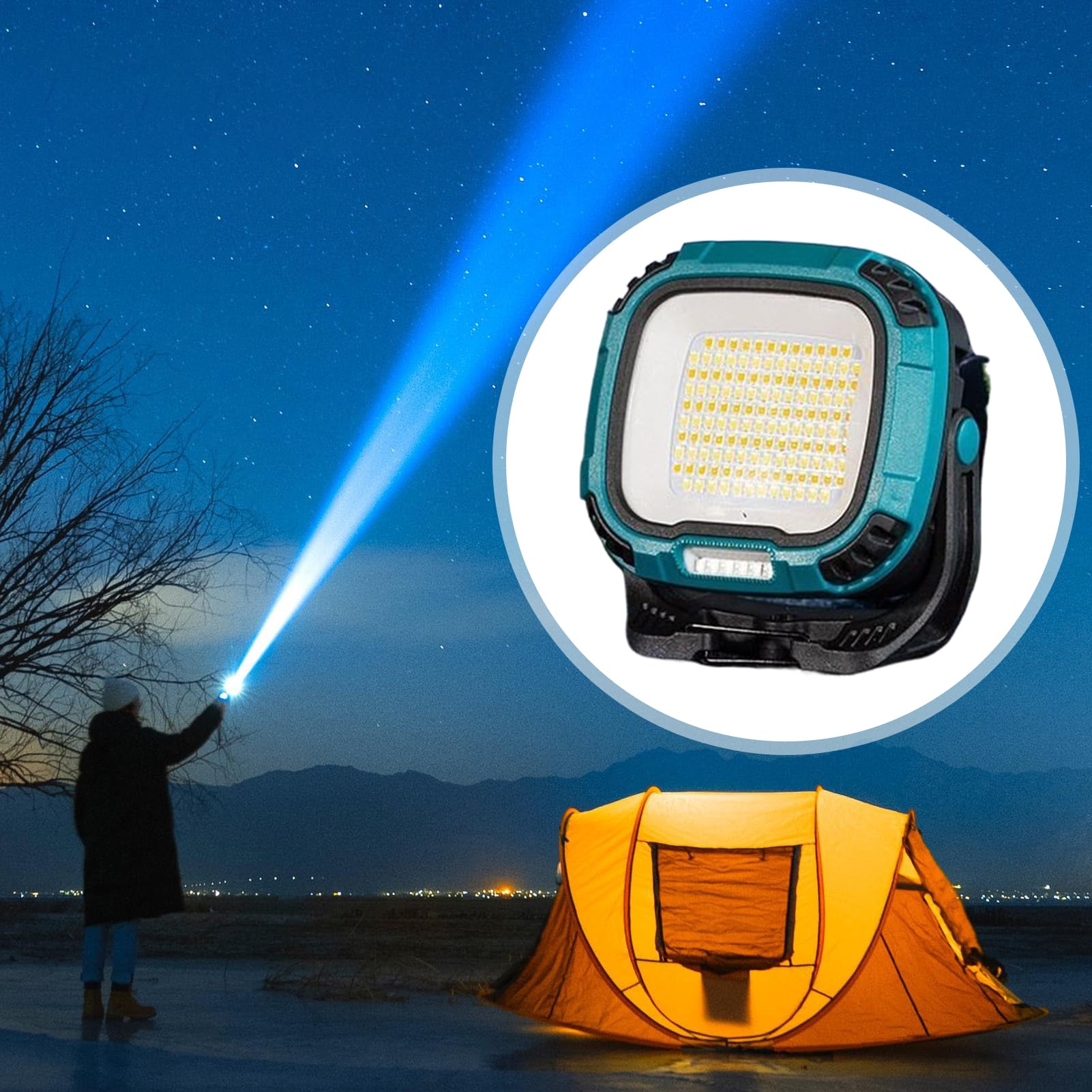 Lampada Lavoro Magnetica Luce Esterna da Campeggio | Lampada Luminosa USB Impermeabile Antipolvere per Lavoro Cantiere Pesca Lettura ad Alta Luminosità