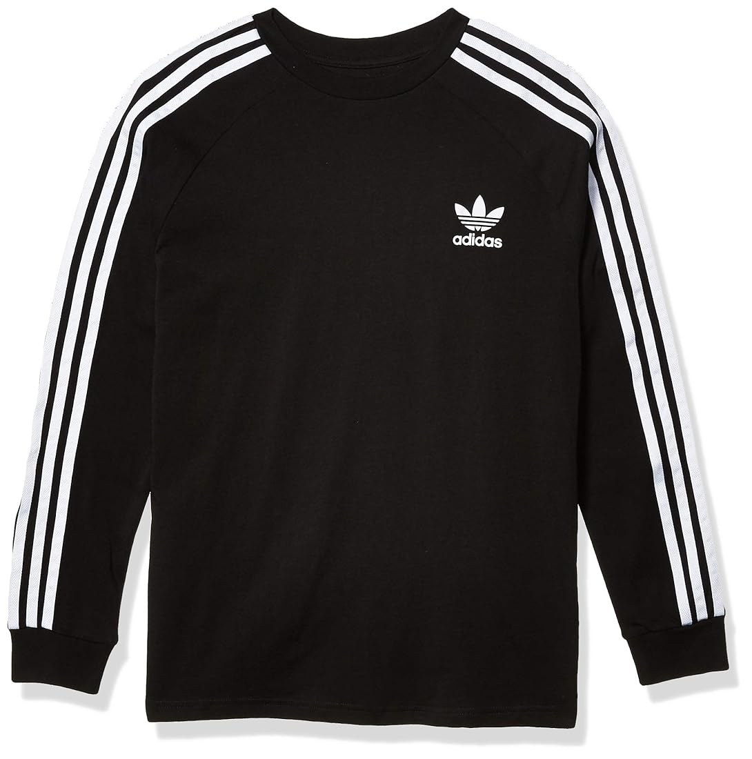 adidas Originals Youth 3 Stripes Long Sleeve Shirt, Black/White, L :  Amazon.in: Clothing \u0026 Accessories