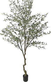 Phimos Artificial Olive Tree Tall Fake Potted Olive Silk Tree with Planter Large Faux Olive Branches and Fruits Artificial Tree for Modern Home Office Living Room Floor Decor Indoor (8FT)