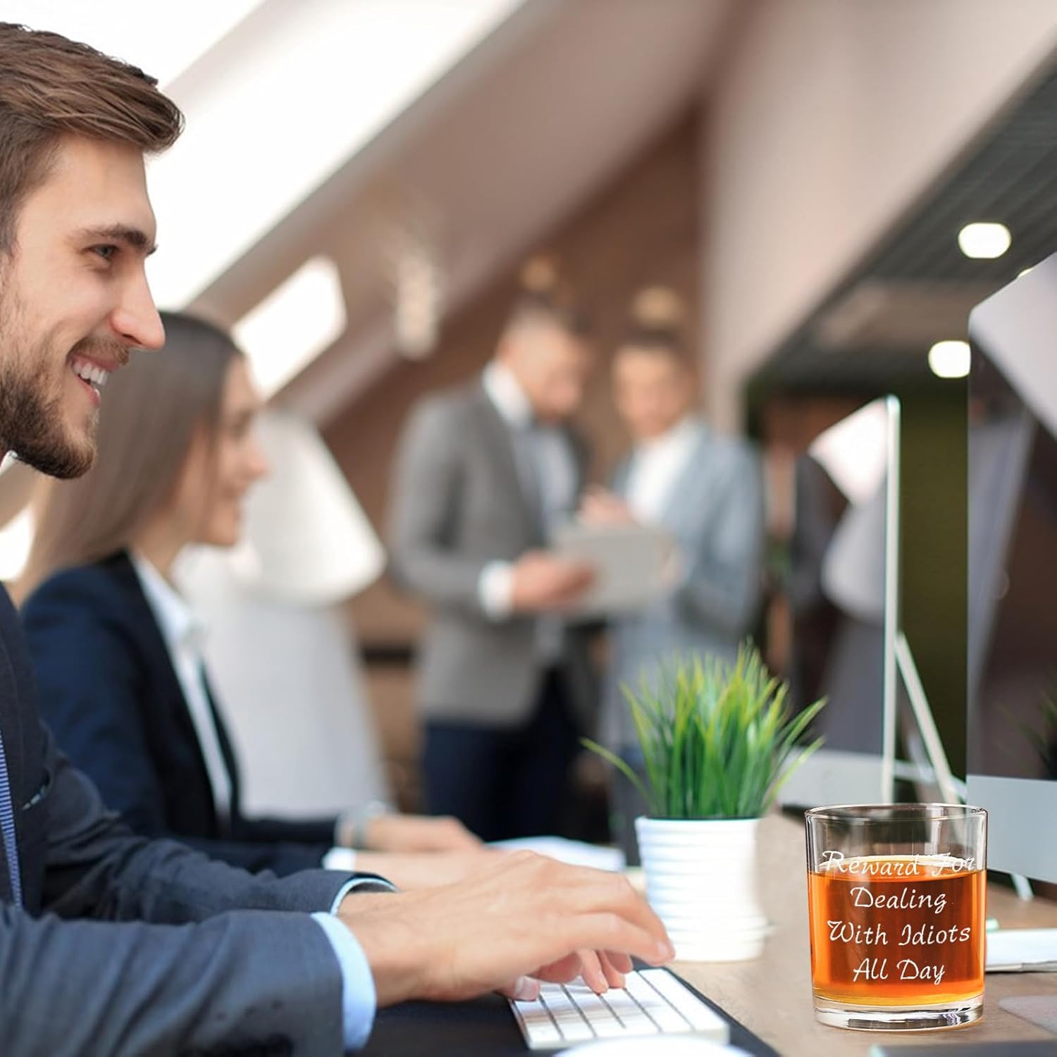 Futtumy Reward For Dealing With Idiots All Day Whiskey Glass, Funny Gifts for Men Coworker Friend Husband Boss Him, Novelty Old Fashioned Glass for Christmas Fathers Day Bosses Day Birthday, 10 oz - Image 4